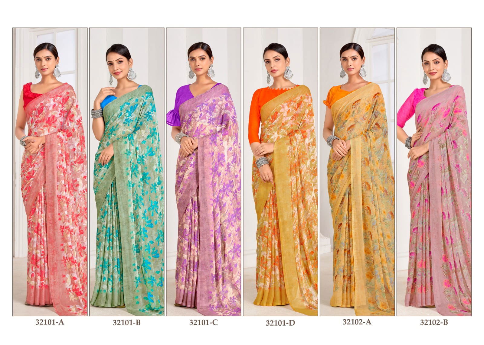 Star Chiffon 156 By Ruchi Designer Printed Chiffon Sarees Wholesale Shop In Surat
